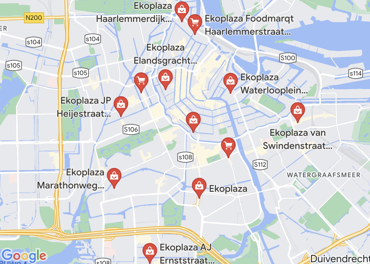 foto locaties supermarkt ekoplaza op google maps