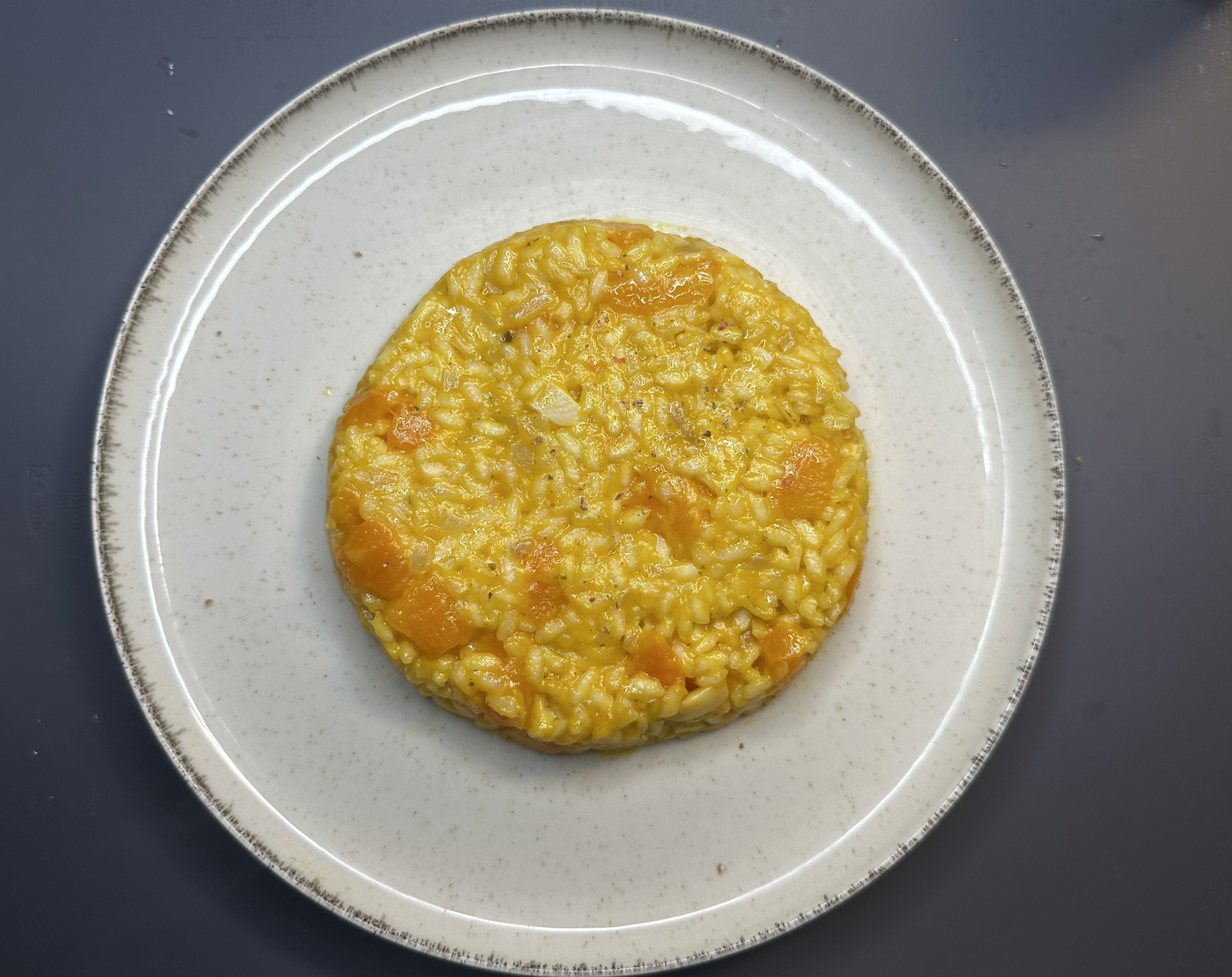 Foto van recept pompoen risotto op bord